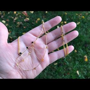 Artisan wing necklace with genuine gemstones